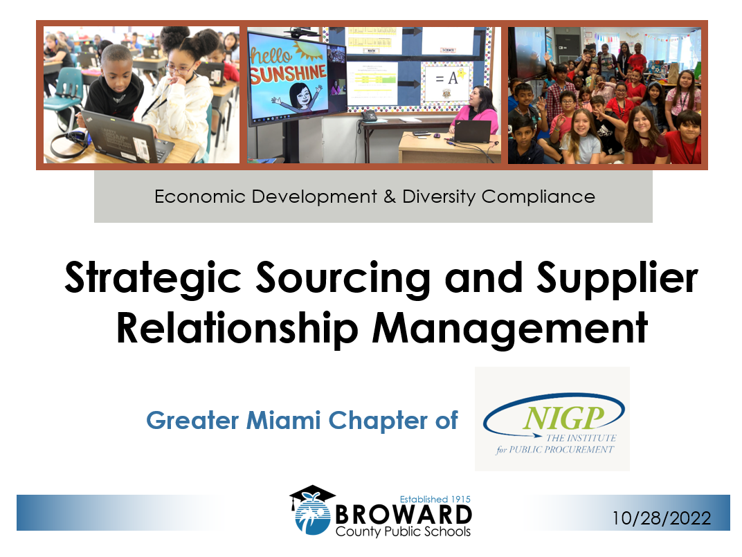 Strategic sourcing and supplier relationship management